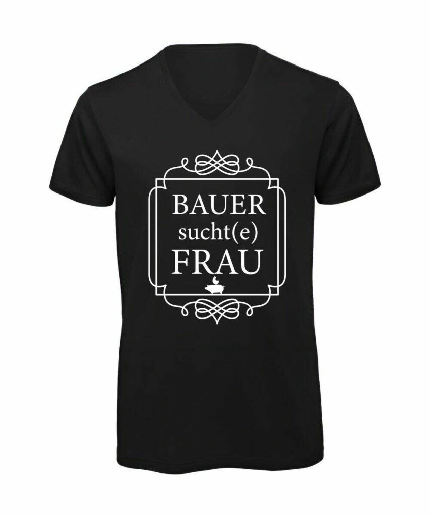 Bauer Sucht E Frau Junggesellenabschied - T-Shirt mit V-Ausschnitt