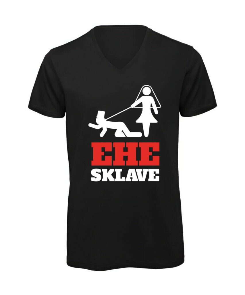 Ehesklave Junggesellenabschied - T-Shirt mit V-Ausschnitt