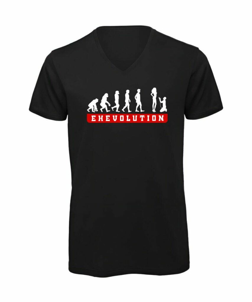 Ehevolution Junggeselle - T-Shirt mit V-Ausschnitt