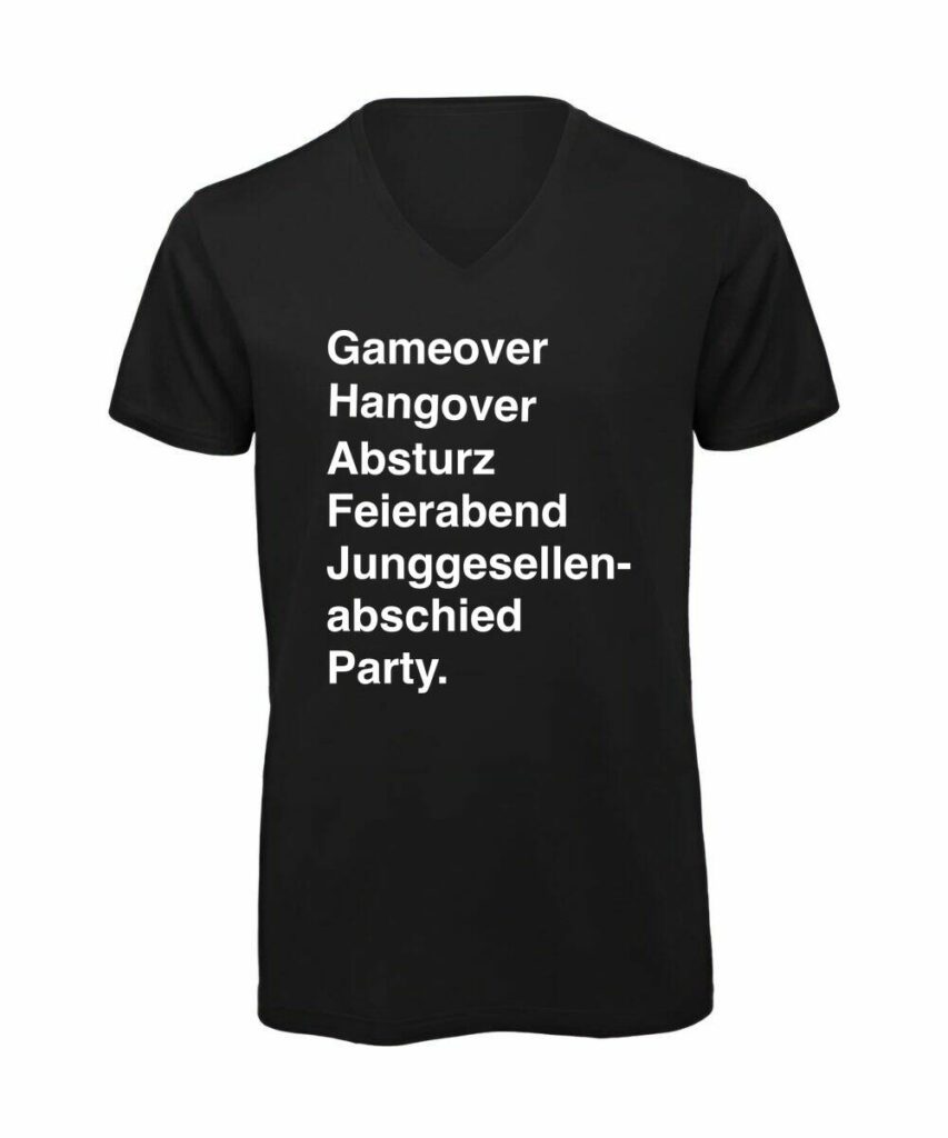 Game Over Hangover Helvetica - T-Shirt mit V-Ausschnitt