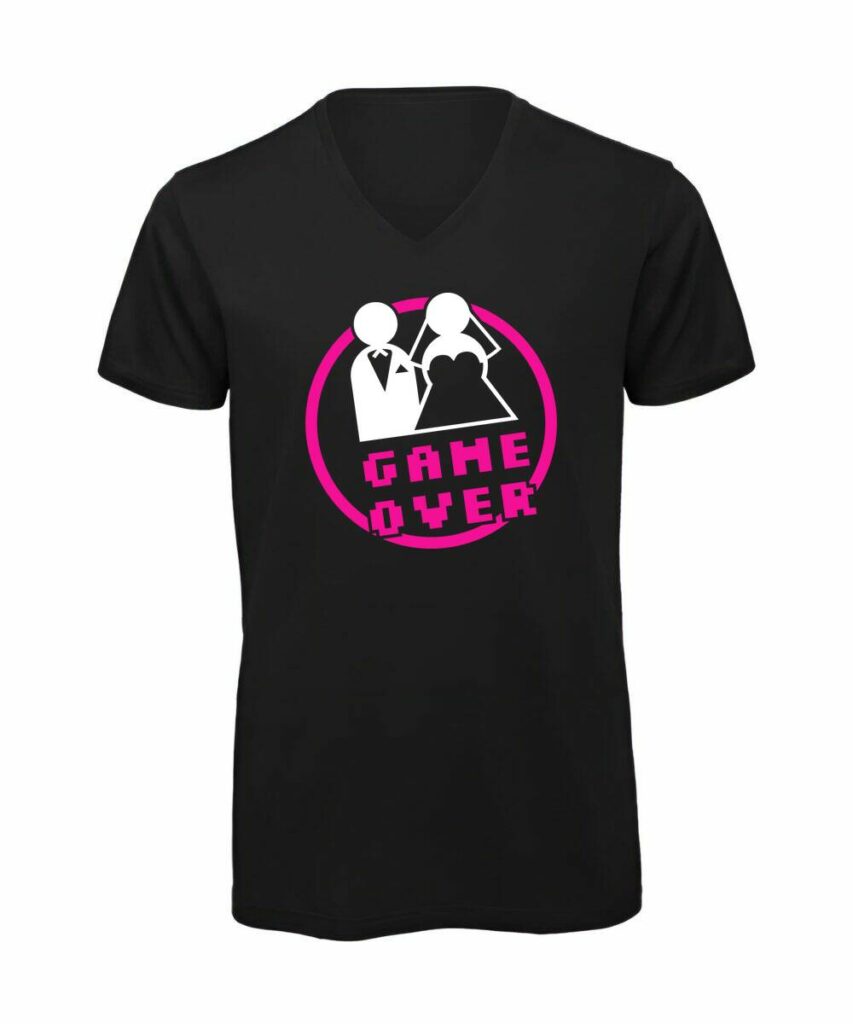 Game Over Pixel Badge Jga - T-Shirt mit V-Ausschnitt