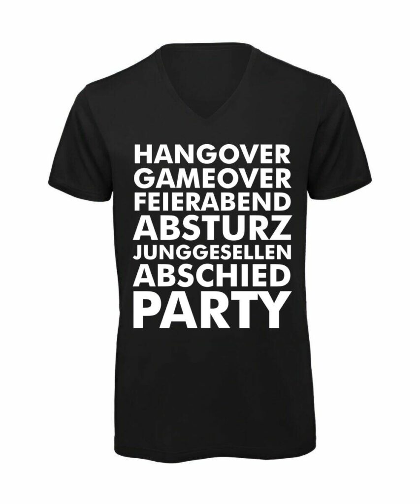 Hangover Gameover Feierabend - T-Shirt mit V-Ausschnitt