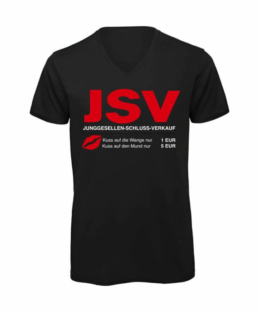 Jsv Junggesellen Schluss Verkauf - T-Shirt mit V-Ausschnitt