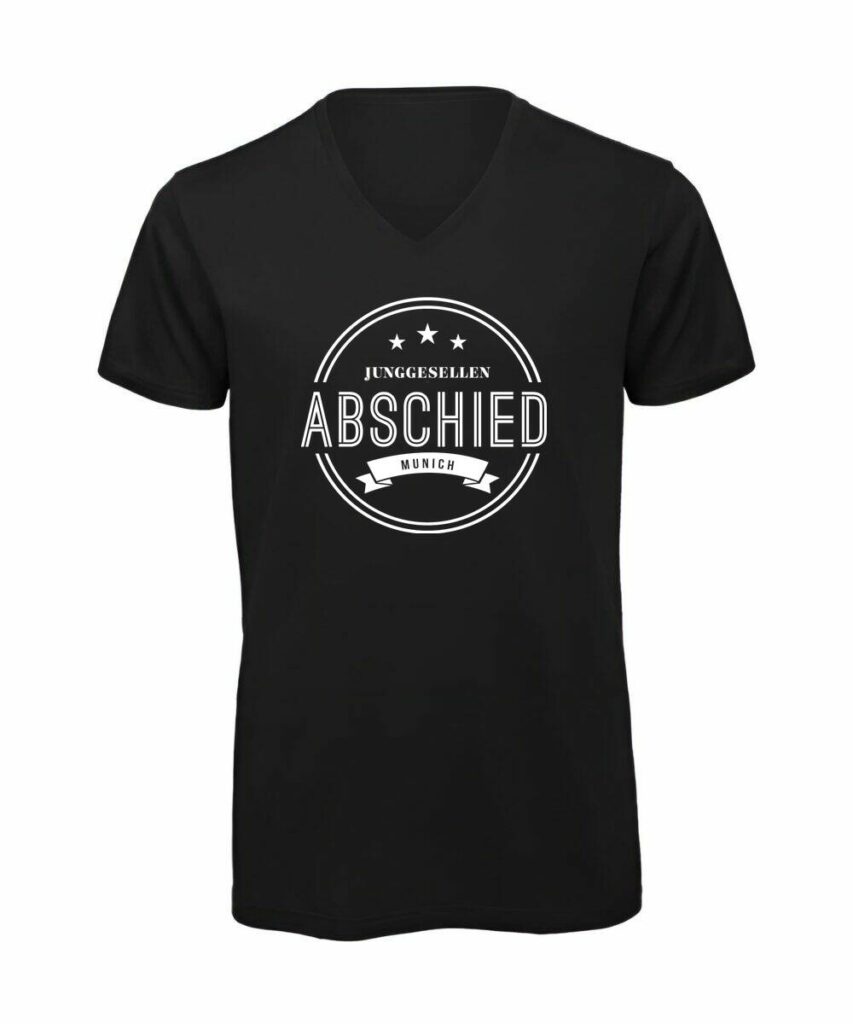 Junggesellenabschied Wappen Stadt - T-Shirt mit V-Ausschnitt