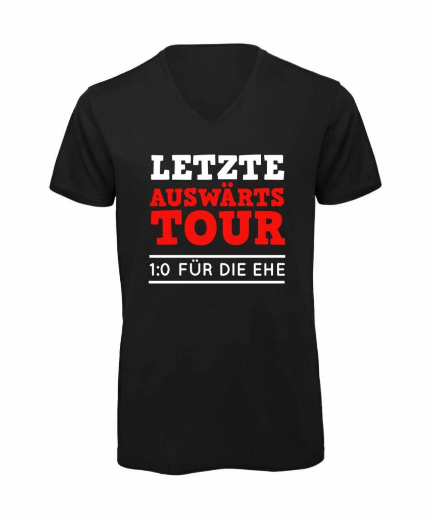 Letzte Auswaertstour 1 0 Fuer Die Ehe - T-Shirt mit V-Ausschnitt