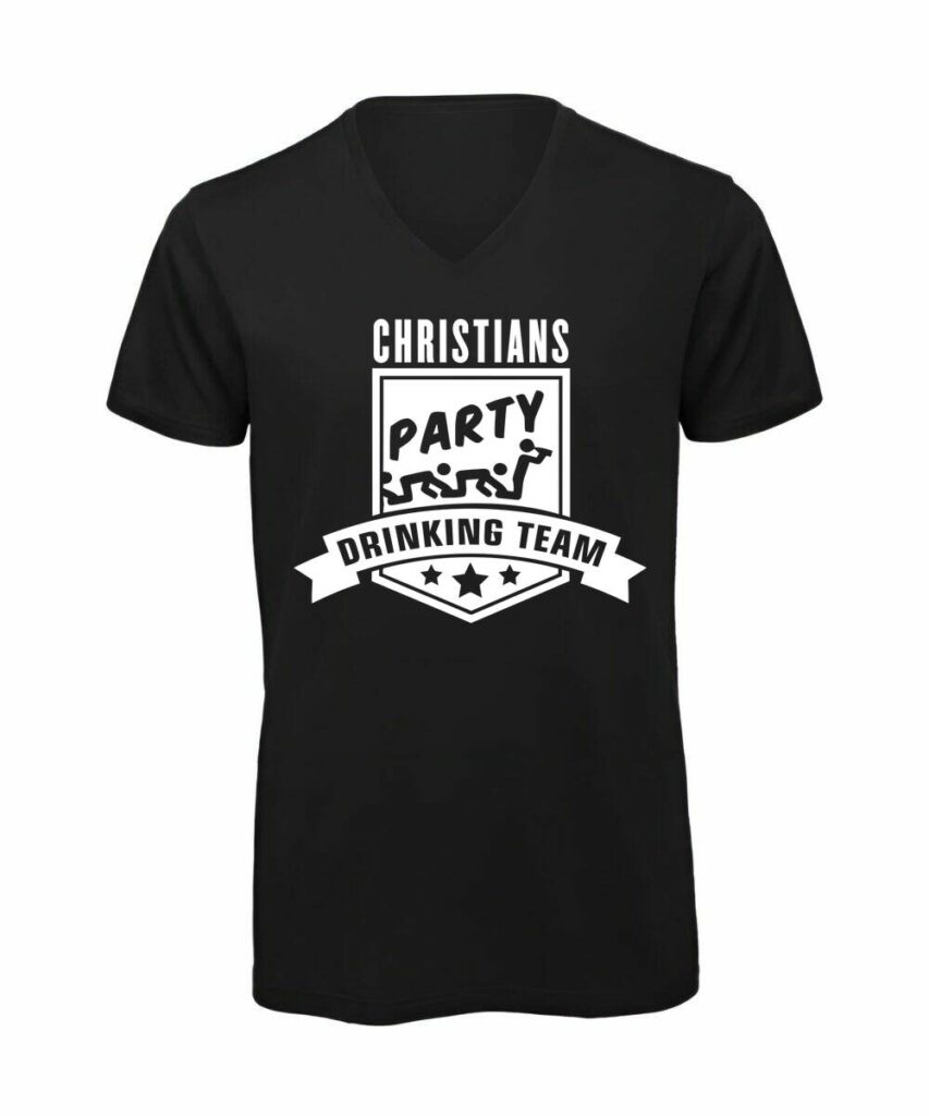 Party Drinking Team Junggesellenabschied - T-Shirt mit V-Ausschnitt