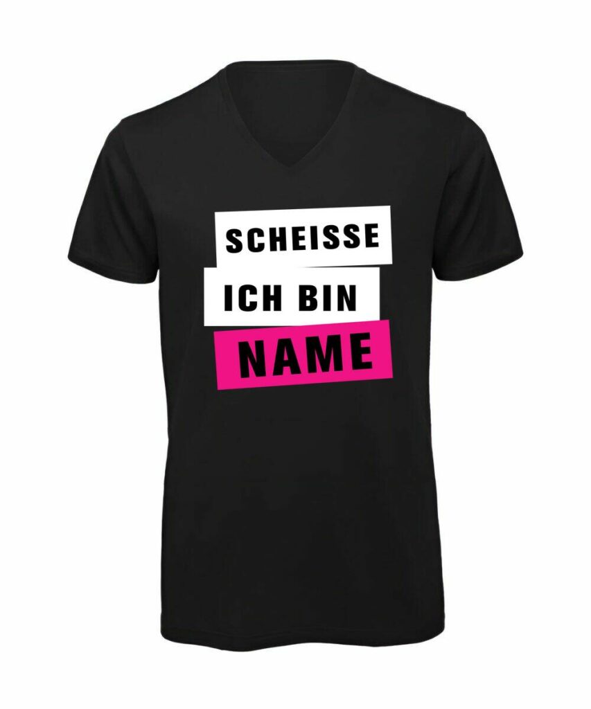 Scheisse Ich Bin Name Junggesellenabschied - T-Shirt mit V-Ausschnitt