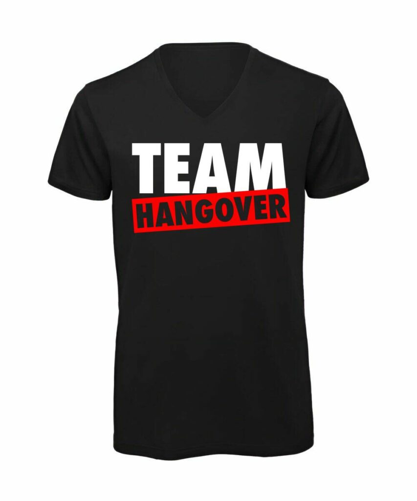 Team Hangover Junggesellenabschied - T-Shirt mit V-Ausschnitt