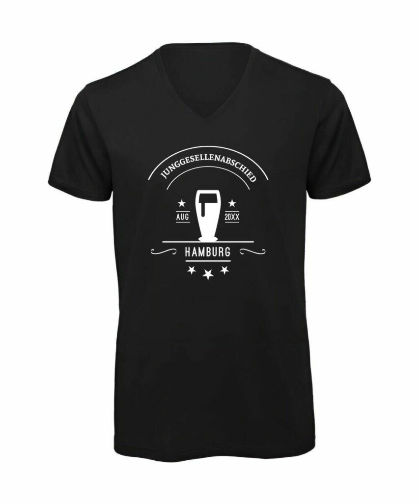 Wappen Bier Datum Stadt Jga - T-Shirt mit V-Ausschnitt