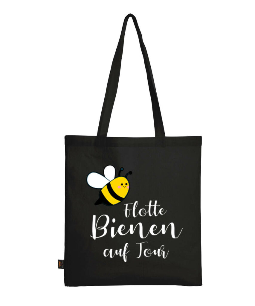 Flotte Bienen Auf Tour Junggesellinnenabschied Motiv - Baumwolltasche lange Henkel