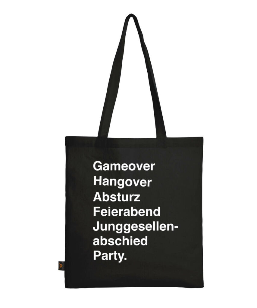 Game Over Hangover Helvetica - Baumwolltasche lange Henkel