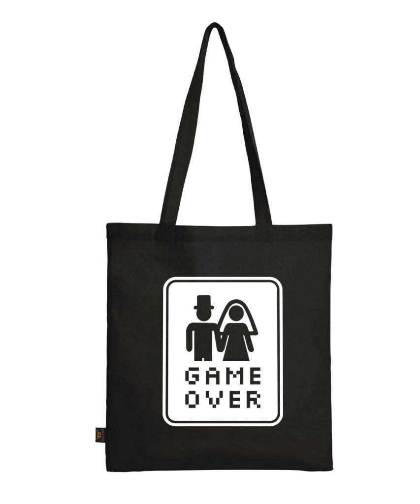 Game Over Pixel Junggesellinnenabschied - Baumwolltasche lange Henkel