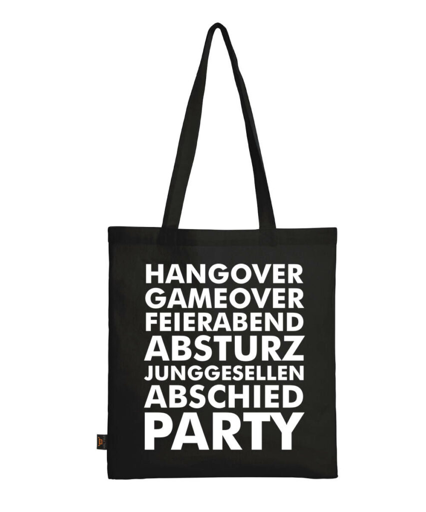 Hangover Gameover Feierabend - Baumwolltasche lange Henkel