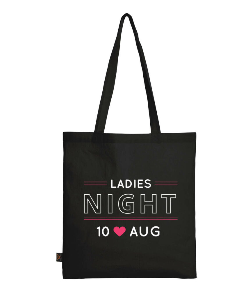 Jga Ladies Night Datum Junggesellinnenabschied - Baumwolltasche lange Henkel