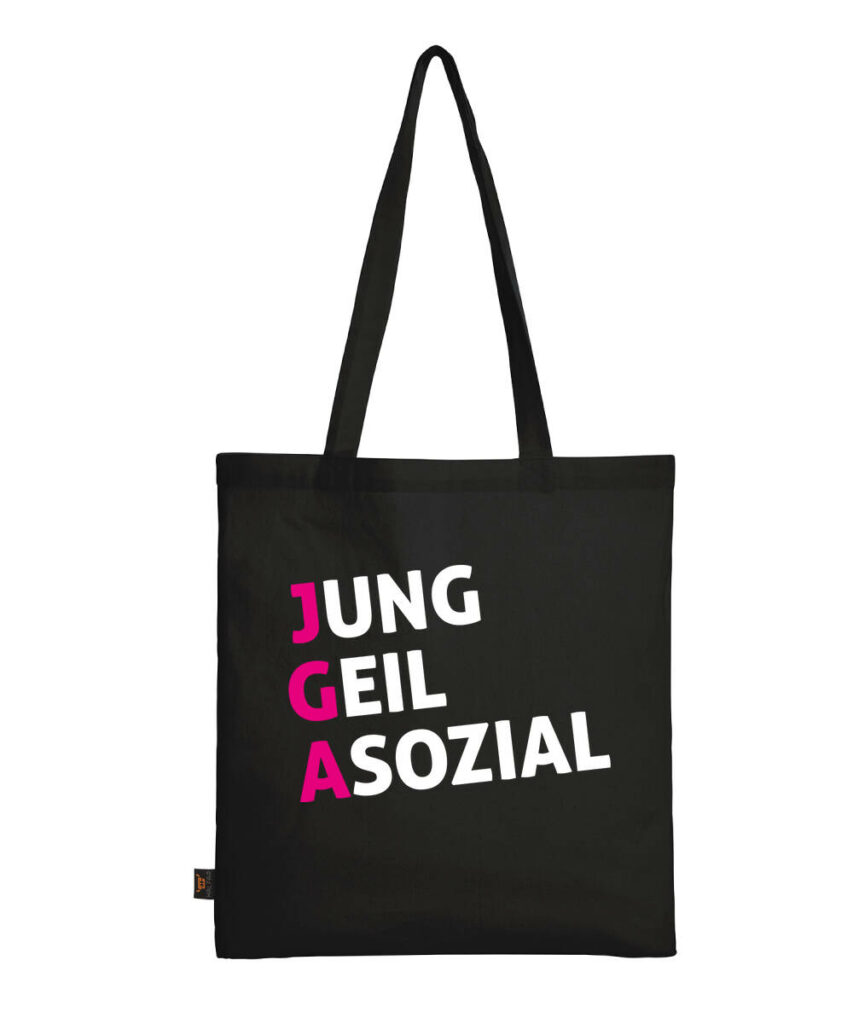 Jung Geil Asozial - Baumwolltasche lange Henkel