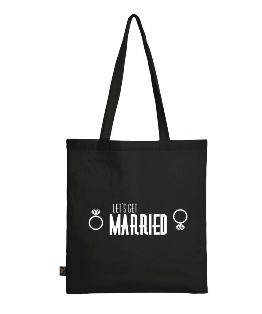 Lets Get Married Junggesellinnenabschied - Baumwolltasche lange Henkel