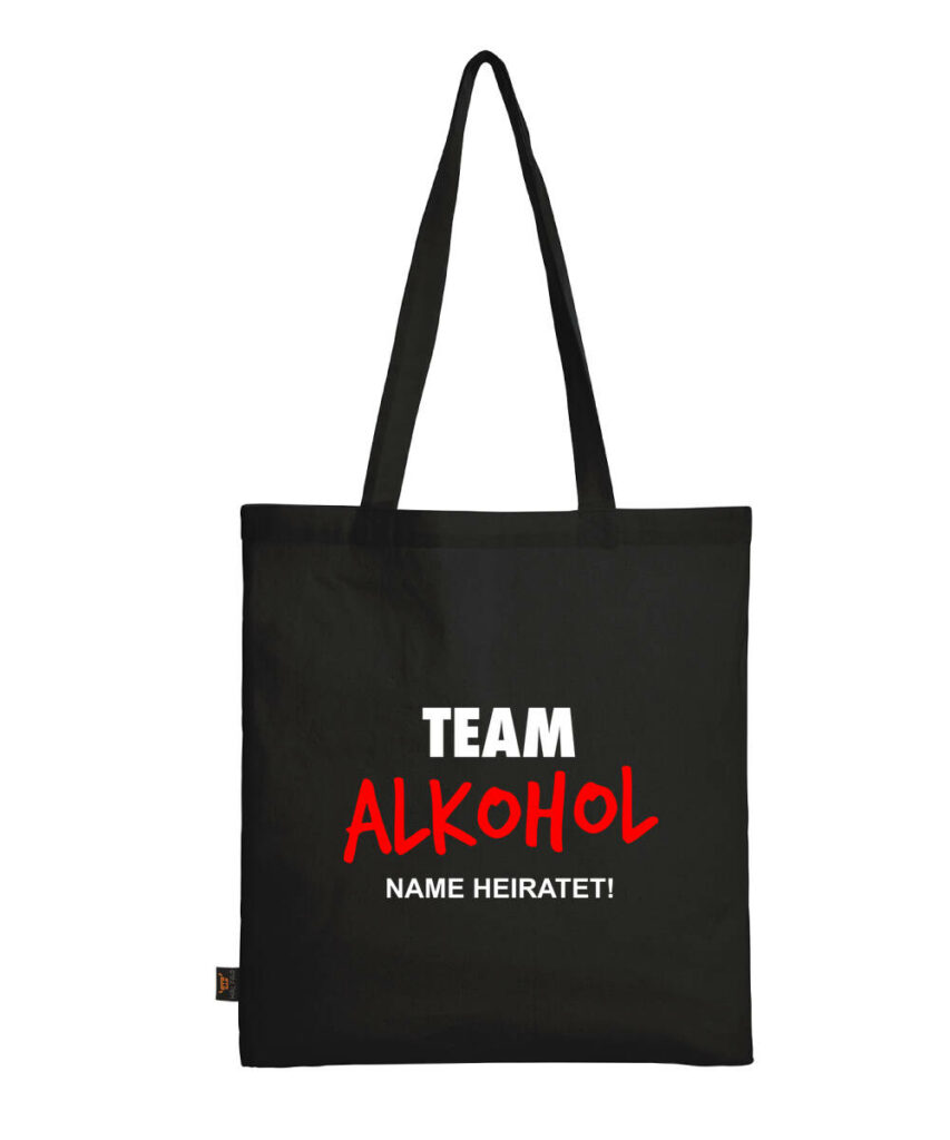 Team Alkohol Name Heiratet - Baumwolltasche lange Henkel