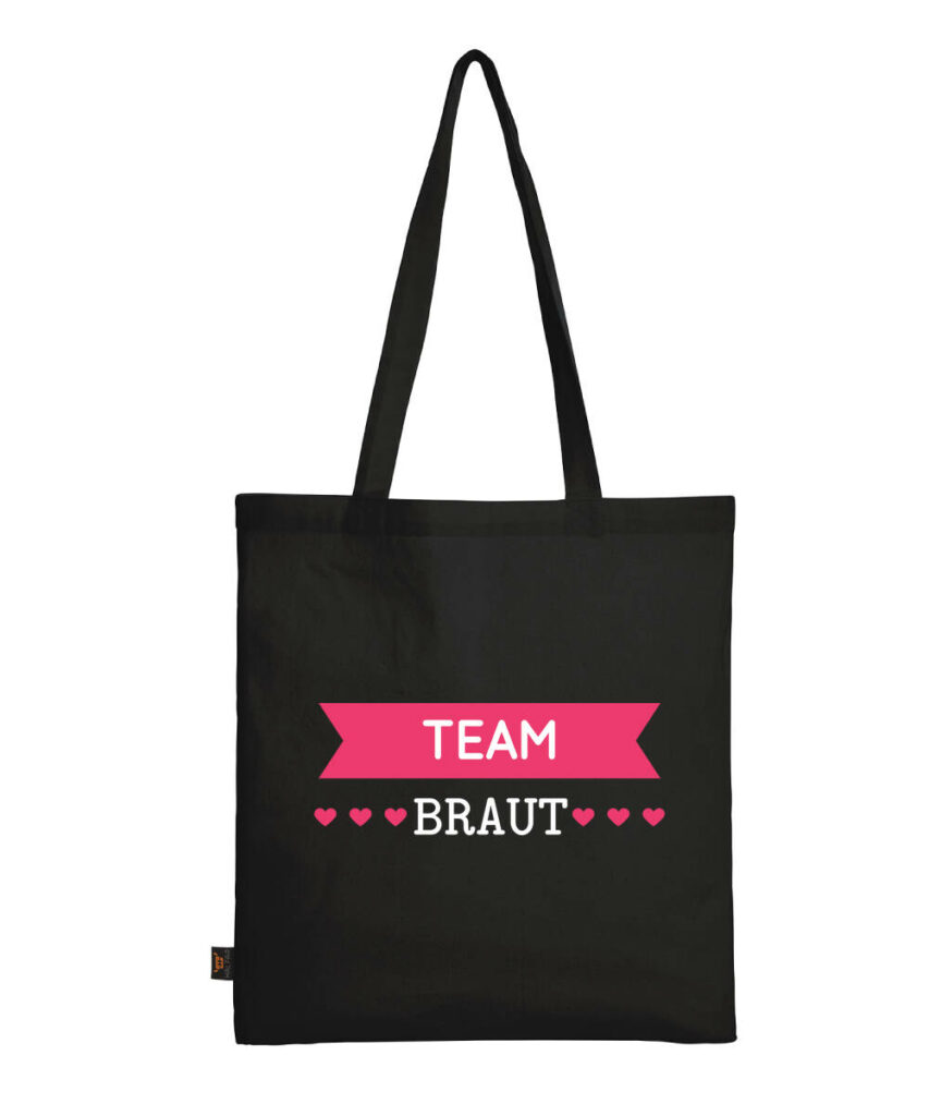 Team Braut Scherpe Junggesellinnenabschied - Baumwolltasche lange Henkel