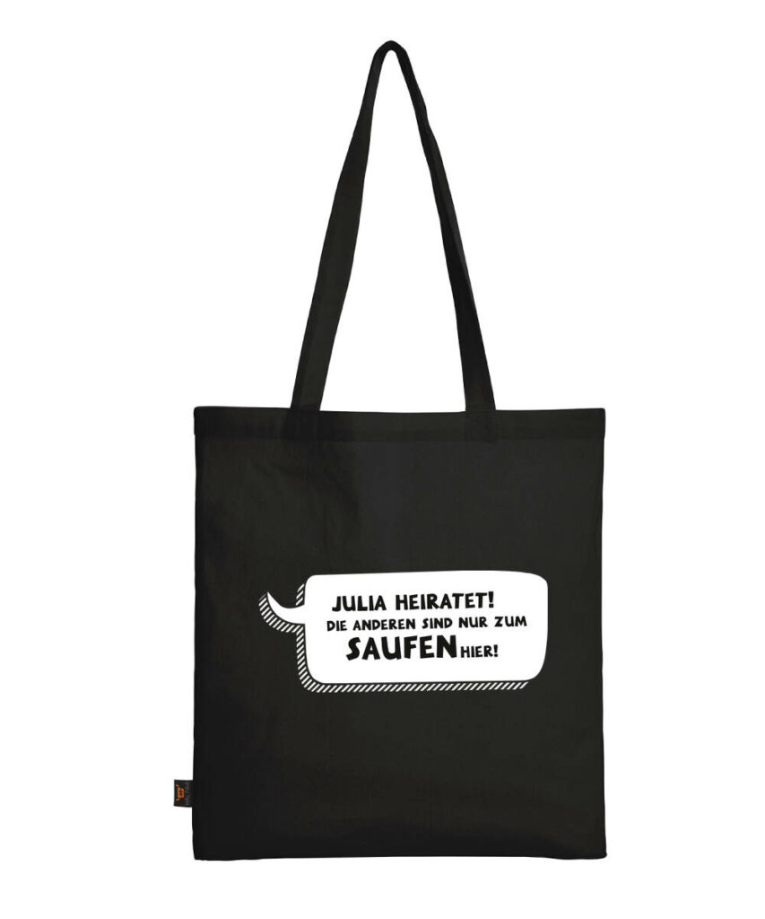 Name Heiratet Die Anderen Sind Nur Zum Saufen Hier Sprechblase - Baumwolltasche lange Henkel