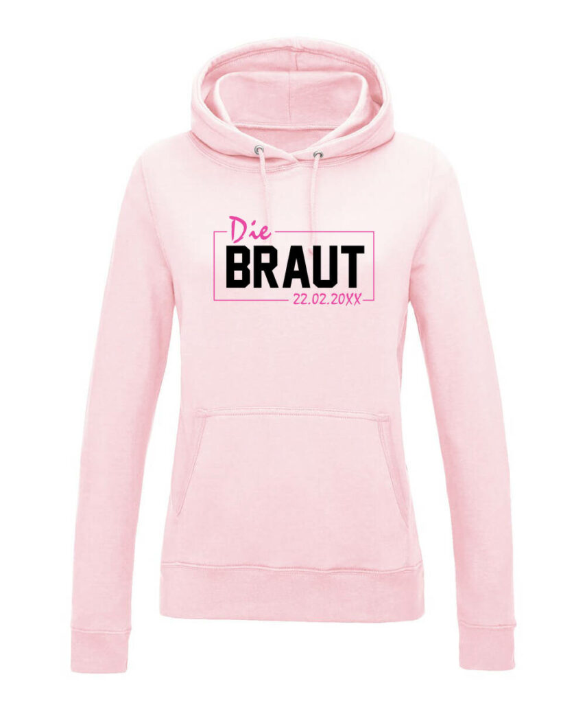 Die Braut Leuchtrahmen Personalisierbares Datum Jga Motiv - Women´s College Hoodie