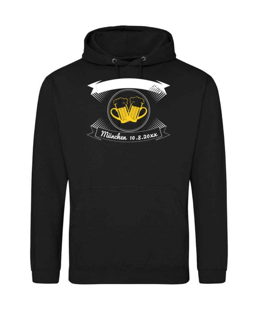 Bier Individueller Name Datum Stadt Junggesellenabschied - Unisex College Hoodie