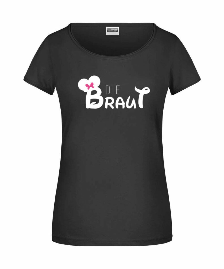 Die Braut Mrs Maus Junggesellinnenabschied Logo - Ladies´-T JN8001