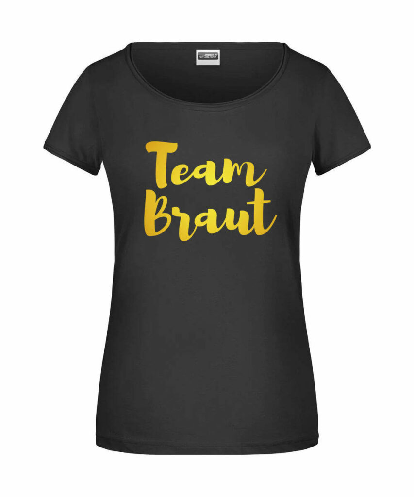 Team Braut Schreibschrift Junggesellinnenabschied–gold Edtion - Ladies´-T JN8001