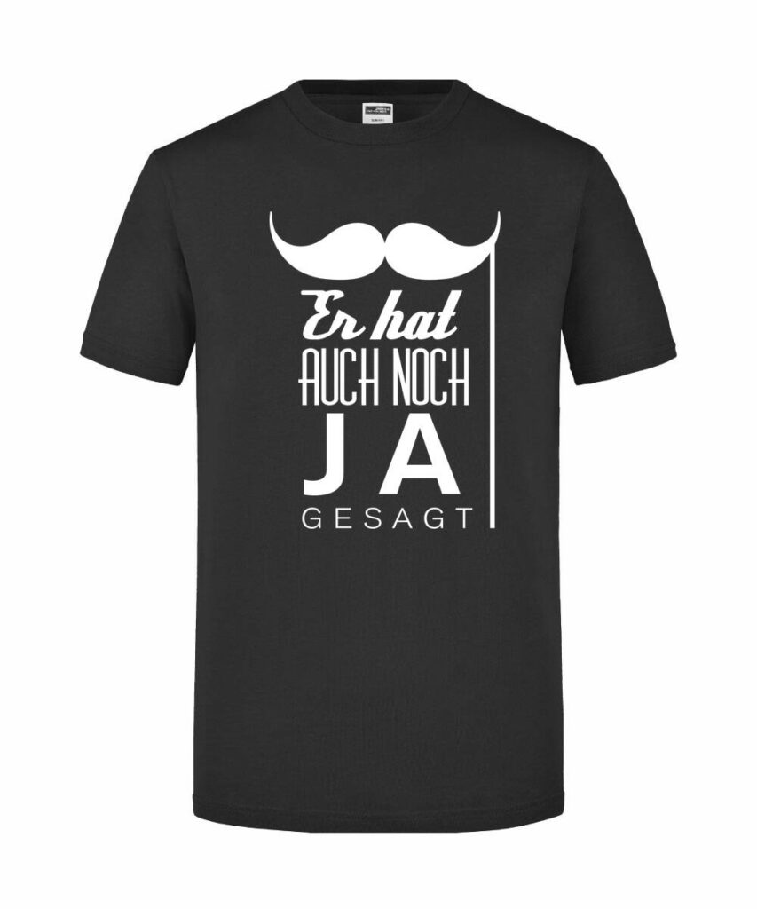 Er Hat Auch Noch Ja Gesagt Schnurrbart Jga - Slim Fit T-Shirt