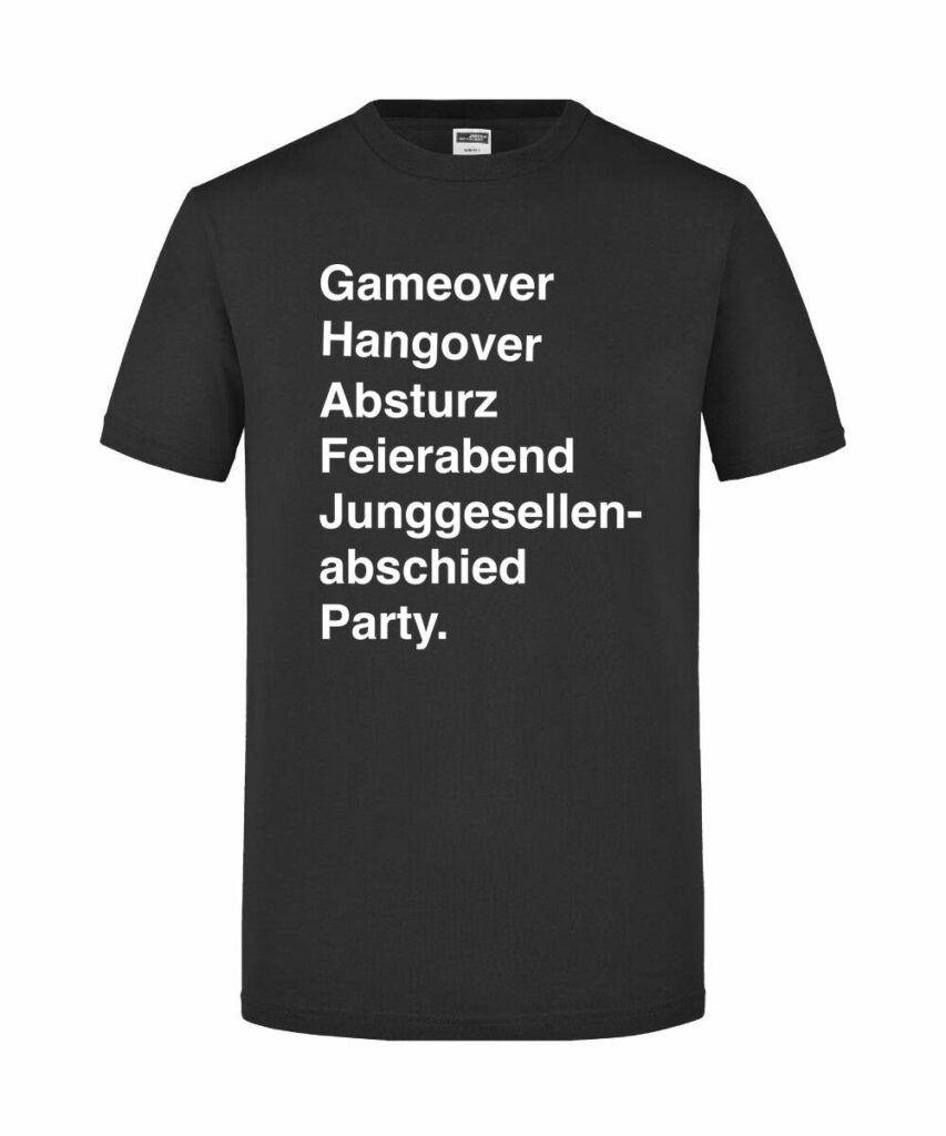 Game Over Hangover Helvetica - Slim Fit T-Shirt