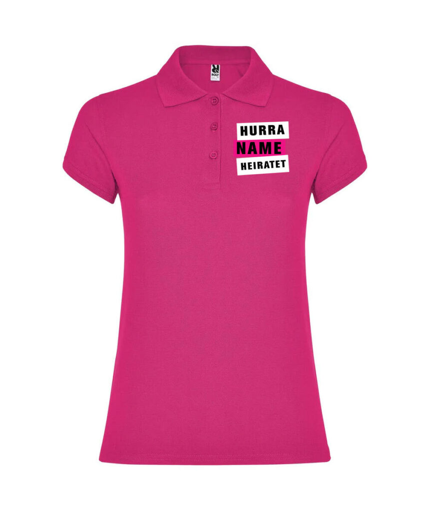 Hurra Name Heiratet Junggesellinnenabschied Damenmotiv - Women´s Star Poloshirt