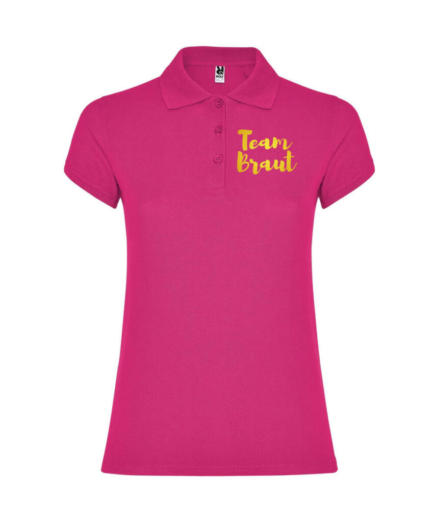 Team Braut Schreibschrift Junggesellinnenabschied–gold Edtion - Women´s Star Poloshirt