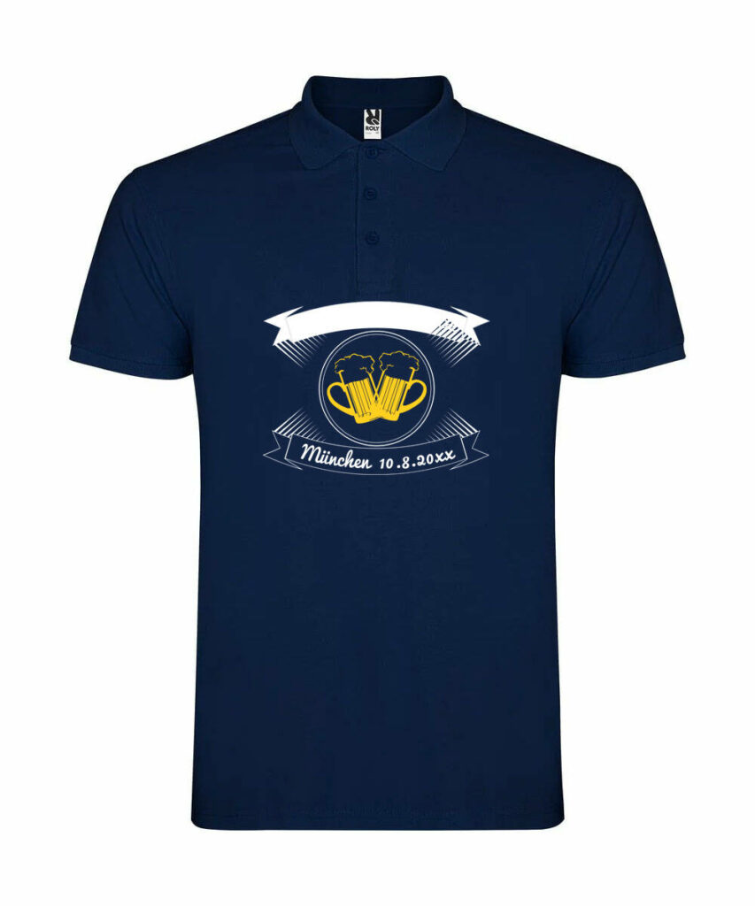 Bier Individueller Name Datum Stadt Junggesellenabschied - Unisex Poloshirt