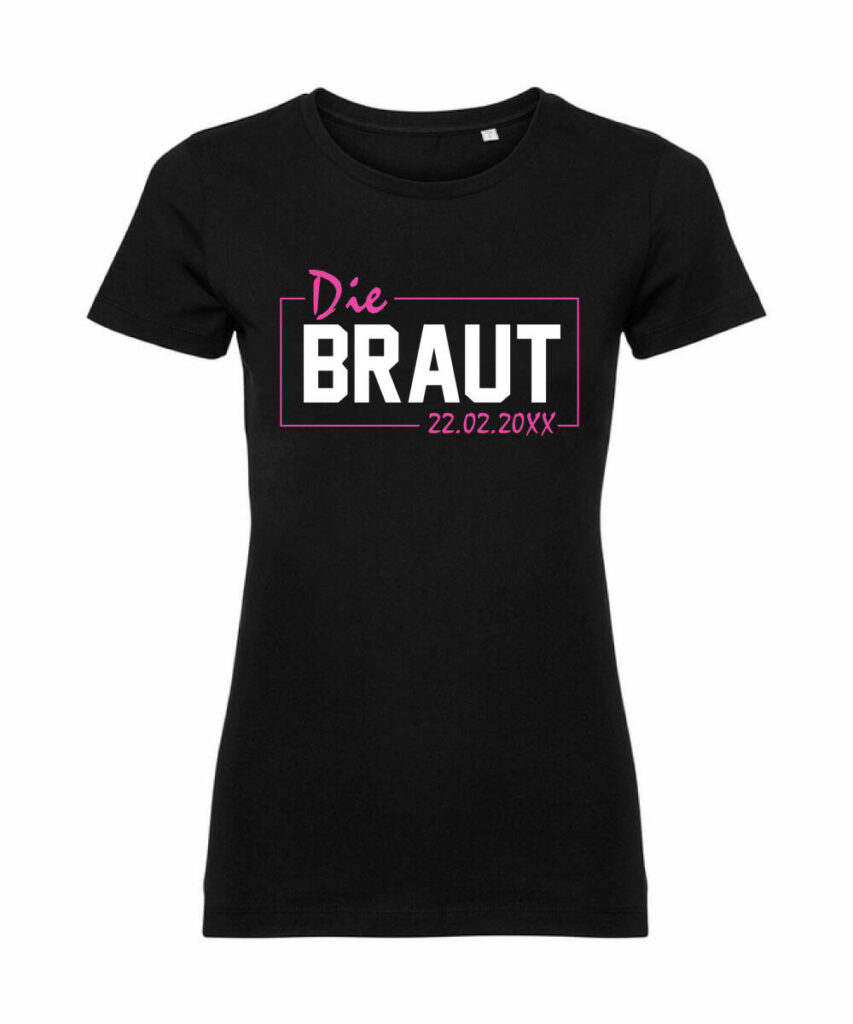 Die Braut Leuchtrahmen Personalisierbares Datum Jga Motiv - Ladies´ Pure Organic T Z108F