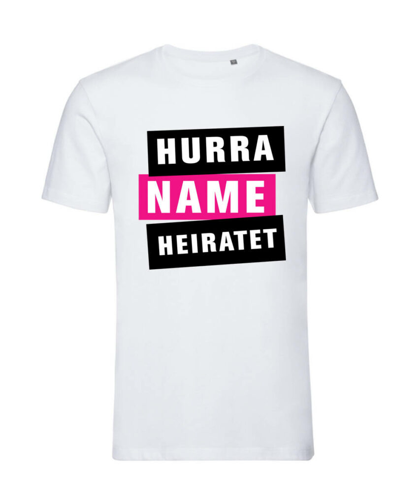 Hurra Name Heiratet Junggesellenabschied - Organic T-Shirt